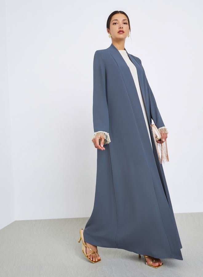 ستايلي عباية بحافة أهداب - Image 1